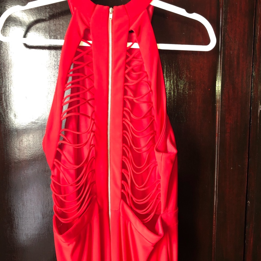 High/Low Red Prom Dress - Picture 3 of 4